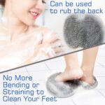 (1 pcs) Shower Foot Scrubber Mat Back Washer Back Exfoliating Bath Wash Pad Wall Mounted Slip Suction Cups Foot Scrubber for Use in Shower Cups Foot Cleaner for Men and Women - Image 3