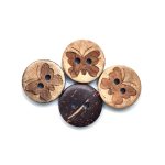 Coconut Shell Buttons 2 Hole Sewing Buttons for Fashion/Replacement/Decorative/Costume's/Jackets/Kurtis and Also Used DIY Art and Craft item (718-Coconut Shell butterfly 24pcs) - Image 3