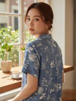 Premium Floral Prints Shirt for Women with Short Sleeves, Ultra-Soft Cotton Blend, Regular Fit Womens Stylish Shirt Casual, Formal, Party, Beach, Summer Wear - Image 3