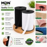 MDN 05 Meter White & 05 Meter Black Polyester Elastic for Sewing, Stitching, Tailoring, Elastic Pants Waist & DIY Craft (Woven Elastic Cord, 12MM) - Image 3