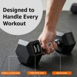 Amazon basics Rubber Encased Hex Dumbbell Weight Set Of 2, 10 Kg,Black - Image 5