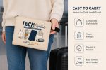 DRUDRAYA Canvas Tech Organizer Pouch | Cable Case for Travel, Pack of 1 | Electronic Accessories Pouch | Gadget Storage Bag for Power Banks, Chargers - Image 4