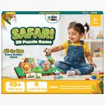 GiniMini Safari 3D Puzzle Game for Toddlers 2+ | Montessori Educational Scene Builder with Animals | 45+ Pieces | Screen-Free Learning Toy for Preschool Kids