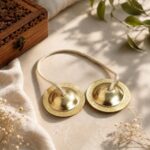 Pure Source India Manjeera For Pooja-Kirtan-Worship- kartal instrument-Hand Cymbals Manjira Pair - Indian Musical Instrument (3.5 INCH) (140 gm- 1 Pair)