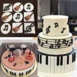 Musical Instrument Silicone Chocolate Mold Guitar Violin Flute Candy Moulds Ice Cube Fudge Chocolate DIY Jelly Gummy Cupcake Topper Birthday Theme Cake Decoration Fondant Cake Decorating Tools - Image 7