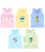 Lush Plush Baby Boys Relaxed Fit White Cotton Vest | Lightweight, Breathable | Ganji | Banian | Baniyan | Kids Sando for Infant Newborn Toddler