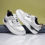 Red Tape Men's Sneakers White Grey Pu Mesh Round Toe Lace-Up - Image 6