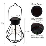 MAGGIFT 2 Pack Hanging Solar Lights, Outdoor Solar Powered Tabletop Lanterns with 15 LED Copper Lights Blub, Waterproof Solar Lantern with Handle for Yard, Lawn, Patio, Garden Decoration, Warm White - Image 3