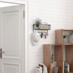 CentraLit Stylish Metal Key Holder with Mobile Stand for Home Decor | Wall Mount Organiser with Shelf & Hooks | Modern Entryway Organizer for Keys, Mail 5 Hook Key Holder for Wall - Image 7