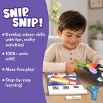 Skillmatics Scissor Skills Activity Book - Snip Snip, 25 Fun Cutting & Creative Activities for Preschoolers, 2 Child-Safe Scissors, Fine Motor Skills Craft Kit, Gifts for Kids Ages 3, 4, 5, 6, 7 - Image 3