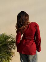 ANNI Designer Short Kurti for Women Latest Solid Design | V Neck Full Sleeve Kurti Tops for Women | Stylish Kurtis & Short Kurtis for Woman | Casual Kurti with Jeans | Kurtas for Woman - Image 2