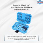 Taparia SA46 Socket Set, 1/4 Inch Drive, 46 Pieces | Chrome Vanadium Steel Sockets & Bits | Professional Mechanic & Home Tool Kit. Suited for Professionals, Workshops, Industries and DIY. - Image 2