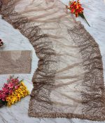 Naari Women's Brown Beige Chiku Net Gold Sequence Saree With Blouse (Soneri New 3) - Image 4