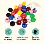 Counting Beads with Thread Educational Toy for Counting & Pattern Learning | Fun & Safe Bead Set for Kids | Enhances Fine Skills for Ages 3+, Multicolor - Image 5