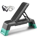 leikefitness Multifunctional Aerobic Deck with Cord Workout Platform Adjustable Dumbbell Bench Weight Bench Professional Fitness Equipment for Home Gym (Black) | with Cord and Adjustable Dumbbell & Weight Bench, Fitness Equipment for Workout Home Gym