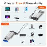 Ambrane USB Type C Female to USB Male OTG Adapter with 5 Gbps High-Speed Data Transfer, Compatible with Laptops, Tablets, Smartphone, Chargers and More Devices (AOTG-A1, Grey) - Image 3