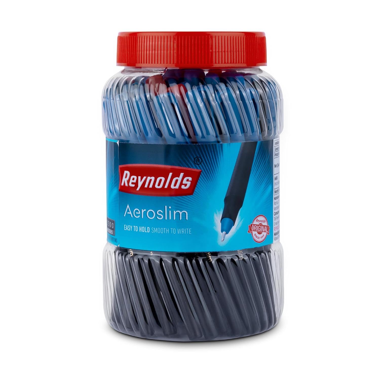71mj6TlqoUL._SL1500_.jpg Reynolds AEROSLIM Ball Pen SET - 70 PENS (60 BLUE, 5 Black, 5 Red) | PEN WITH COMFORTABLE GRIP |BALL PENS FOR WRITING | PEN FOR STUDENTS & OFFICE STATIONERY | 0.7 mm TIP SIZE - Image 1