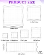 7 Pieces FIVEIZERO Acrylic Stamp Block with Grid Lines(Lace Edge) | Clear Stamping Blocks, Ideal for Scrapbooking Crafts Card Making, Decorative DIY Essential Stamping Tool - Image 2