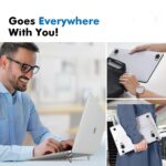 Portable Invisible Foldable Laptop Stand Aluminum Ergonomic Notebook Riser with Anti-Slip Cooling Pad Grip for MacBook, HP, Dell & All Laptops - Image 2