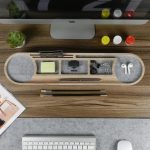 GABS & CO. Wooden Desk Organizer Multifunction Workstation Tray Laptop Stand Phone Holder Mouse Pad Keyboard Rest Writing Table Office Desk Organizer for Home Office Work (5) - Image 2