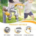 TecoKart® Garden Tap 1/2 Inch Brass Hose Splitter, Dual Outlet Outdoor Faucet with 2-Way Valve & Individual Control, Frost-Proof Double Tap for Efficient Water Distribution, Hose Connector Compatible - Image 3