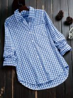 OOMPH! Women Checked Smart Casual Shirt | Women’s Gingham Check Shirts | Full Sleeve Button-Down Casual Westernwear for Women | Smart Fit Office Wear Top - Image 6