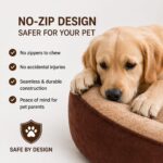 Premium Dog Bed with Free Blanket for Small, Medium & Large Dogs | Soft Fur Orthopedic Washable Pet Bed with Fiber Filling | Anti Slip Calming Dog Mattress for Puppies & Adult Dogs (S) - Image 4