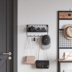 CentraLit Stylish Metal Key Holder with Mobile Stand for Home Decor | Wall Mount Organiser with Shelf & Hooks | Modern Entryway Organizer for Keys, Mail 5 Hook Key Holder for Wall - Image 6