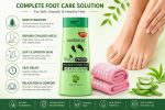 Varenza Moisturising Silicone Gel Socks with Foot Massager Cream for Cracked Heels & Pain Relief Spa Repair Foot Care Socks with Vitamin E & Essential Oils (1 Pair socks & 1 Cream) - Image 4