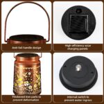 Solar Lanterns Outdoor Waterproof Gifts for Women Grandma Gifts for Mom Hummingbird Garden Decor Solar Hanging Lantern Metal for Patio Yard Festival Pathway Landscape (Hummingbird, 1) - Image 4