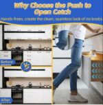 Magnetic Push Latch Heavy Duty Push to Open Cabinet Hardware Magnetic Touch Latches for Large Door Push Release Latches Kitchen Drawer Push Catch Press Out Latch (White, 2 Pack) - Image 3