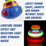 Spinning Lattu Toy with LED Lights Music Rotating Top Educational Kids Birthday Gift Pack of 1 - Image 2