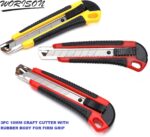 Worison 3pc18mm Heavy Duty Cutter Set with 30 Replacement Blades – Retractable, Compact Design for Extended Use in Office, Home, Crafting Etc - Image 9