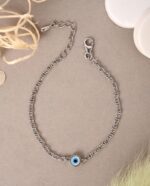 Clara 925 Pure Silver Evil Eye Chain Bracelet, Adjustable, Anti Tarnish Gift for Women and Girls - Image 2