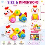PLUSPOINT Press & Go Musical Caterpillar Toy for Kids | Friction Powered Crawling Toy with Music, Rattle Bead Wheel & Flexible Body | Push and Go Educational Toy for Babies & Toddlers 12+ Months - Image 6
