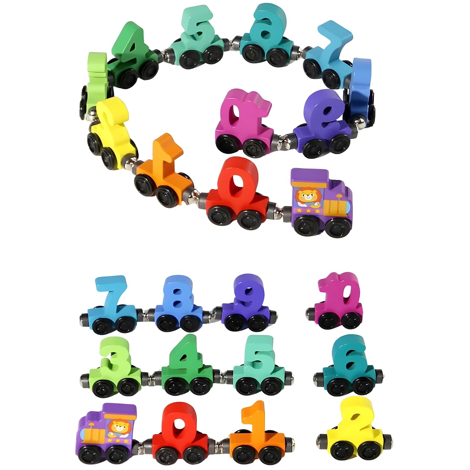 71o2uB7aveL._SL1500_.jpg Crackles Small Wooden Magnetic Digital Train Toy for Kids (0–10) | Montessori & STEM Learning Number Train with Engine | Early Learning Educational Toy for Toddlers & Preschool Kids - Image 1