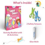 Skillmatics Paper Scissor Skills Activity Book - Snip Snip 25 Fun Cutting & Creative Activities for Preschoolers 2 Child-Safe Scissors Fine Motor Skills Craft Kit Gifts 3 to 7 Yrs Multicolour | 25 Cutting & Creative Activities for Preschoolers, 2 Child–Safe Scissors, Felt Craft Kit, Screen-Free Fun, Gift for Ages 3–7 - Image 2