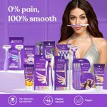 Bombae Reusable Face Razor For Woman Facial Hair - 3 Eyebrow Razor| Instant Glow & Painless Hair Removal | For Eyebrows, Upper Lip, Chin, Peach Fuzz, Forehead, Unibrow, Sideburns - Image 5