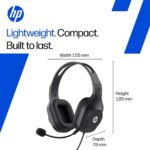 HP H120 Stereo USB Headset, Plug-and-Play USB-A, Built-in Noise-canceling mic, Adjustable Head Strap, Padded Ear Cushions, 360-degree Bendable mic, 1-Year Limited Warranty, Black, 9Z4V9AA - Image 6