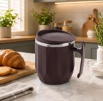 MAGIC SPOON Stainless Steel Travel Coffee Mug with Sipper Lid & Handle, Insulated Tea Cup, BPA-Free Double Wall Tumbler for Hot-Cold Beverages, Office, Home, Car- PISTA-BROWN, (Combo Pack (300ml X 2)) - Image 9
