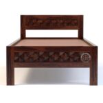 Sheesham Wood Bed Without Storage Solid Wooden King Size Cot Bed Furniture for Bedroom Living Room Home (Walnut Finish, Single King Size Bed) Size 6.5×3 - Image 3