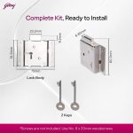 Godrej Door Fittings | 75mm Universal Drawer & Cupboard Lock | 6 Lever Locking System | Nickel Plated Steel | 4-Way Mounting | 2 Keys | 1 Year Warranty | For Drawers of all Furniture Items & Cupboards - Image 5