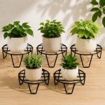 TrustBasket Eclips Plant Stands Black (Set of 5) | Premium Strong and Durable Flower Pot Stand for Home Garden, Outdoor Balcony Indoor Living Room Decor | Gamla Stand