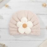 SYGA Baby Cap Flower Wool Warm Knitted Streachable Hat Infant Toddler Baby Cap 0-3 Years - Image 6