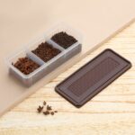 MAGIC SPOON Multipurpose 3 Section Storage Container | Spice Box, Pickle Jar, Fridge Organizer, Dry Fruit, Vegetable & Kitchen Storage Container- Combo Pack (2000ml X 2) (AQUA-BROWN) - Image 9