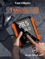 UN1QUE PT400 Tyre Inflator for Car, 150PSI 12V DC Car Air Pump with Preset & Auto Off, 120 Watt Portable Air Compressor with Digital Tyre Pressure Gauge & LED Light - Image 3