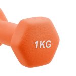 Amazon Brand - Solimo Neoprene Dumbbell 1kg, Set of 2 (Orange) - Image 4