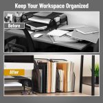 Metal Mesh Desk Organizer Shelves for Magazine Holder File Organizer Folder with 4 Vertical Sections (STYLE 2) - Image 5