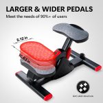 Mini Stair Stepper for Exercise with Resistance Bands | Hydraulic Steppers for Home Workout | Cardio Fitness Equipment for Weight Loss, Legs, Arms & Core Training | with LCD Monitor (Red) - Image 5