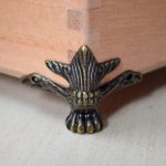 Tia® | Small Stylish Miniature Metal Hardware for Wooden Jewellery Box, Gift & Cash Boxes & Small DIY Works- (4, Broonze Antique Corner Leg-60x40mm)